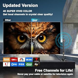 TV Antenna Indoor Antenna for Smart TV for Long Range Reception and All Smart TVs HD Digital Antenna with Amplifier Signal Booster for Local Channels Supports 4K 1080p-Orange