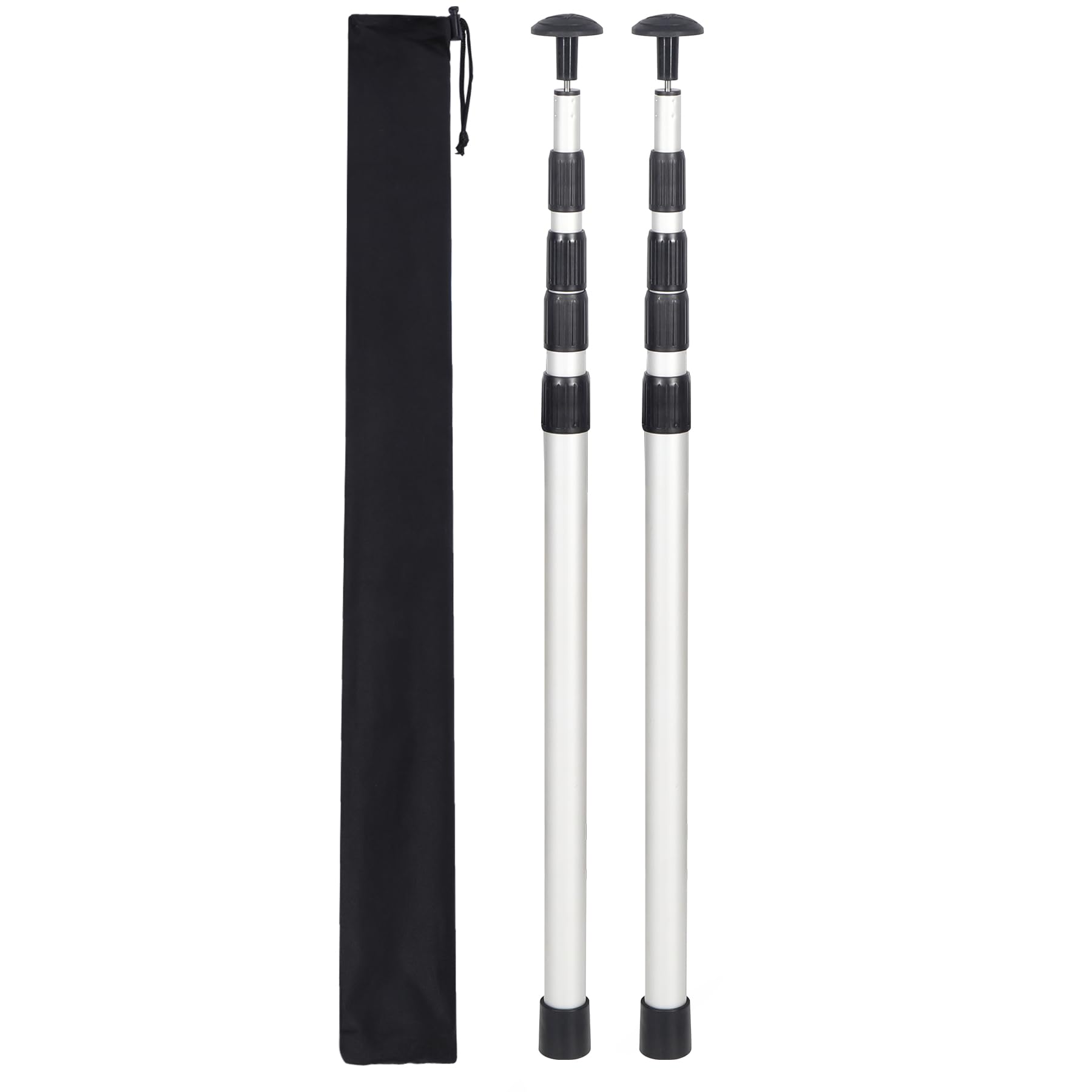 REDCAMP Aluminum Adjustable Camping Tarp Poles, 30in to 90in Telescoping Lightweight Tent Poles for Shelter, Awning, Hammock Rain Fly (Grey, Set of 2)