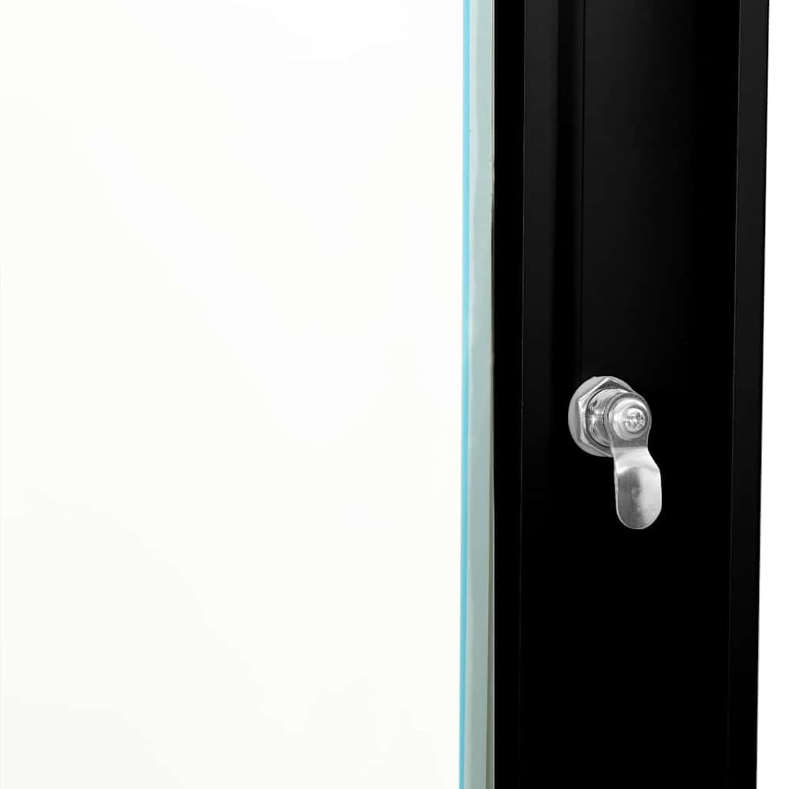 Armadio di rete in acciaio nero, 53 x 45 x 21 cm, con ante chiudibili, per componenti di rete in ufficio e soggiorno