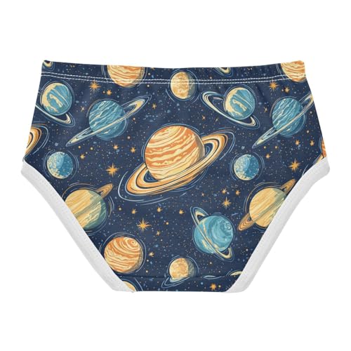 ZZKKO Universe Planets Star Girls Underwear Toddler Panties for Girls Comfort Brief Size 2T-8Y2