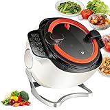 Glowdora 2000w/1000w Commercial Food Processor, 6l Intelligent Automatic Cooking Machine with 360° Rotating and 3D All-Round Heating, Drum Type Food Processor with Smart Touch Screen 220V