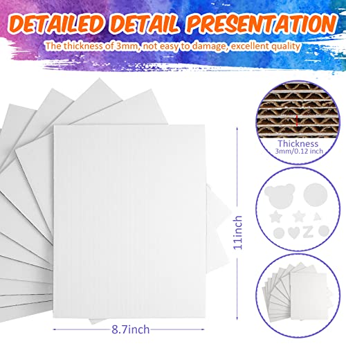 Image of 50 Pack Corrugated Cardboard Sheets Flat Hard Cardboard Inserts Back to School Classroom Supplies Flat Squares Separators for Shipping, Mailing, Packing, Art Projects, DIY Crafts(11 x 8.7 Inch,White)