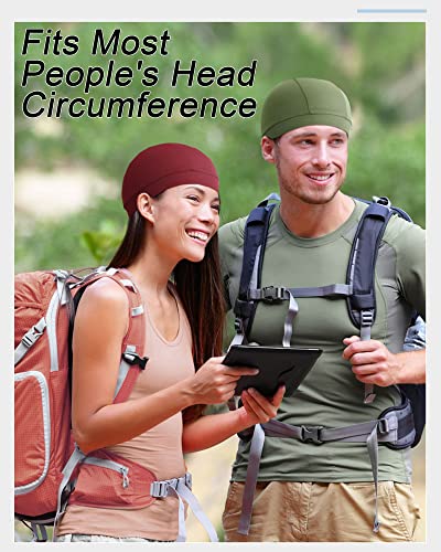 Image of 9 Pcs Cooling Skull Cap Camo Liner Sweat Wicking Lightweight Cycling Cap Running Hat for Men Women