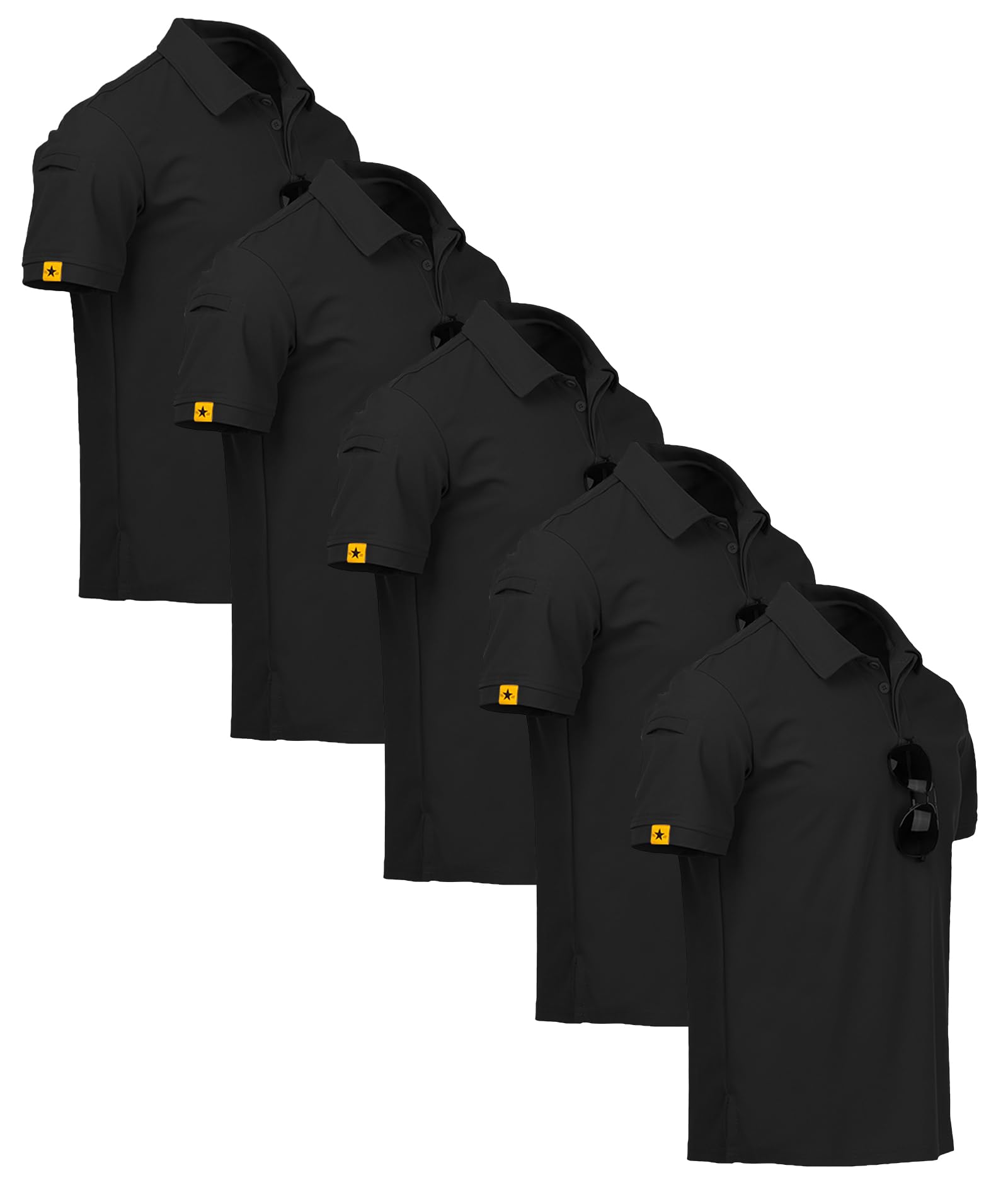 SCODI 5 Pack Mens Polo Shirts Short Sleeve Athletic Golf Polo Shirt for Men Casual Collared Summer Multipack T-Shirts