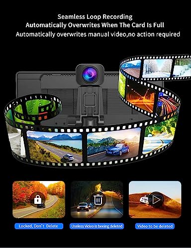 Image of Android Dash cam for Car with Dual Camera (Front+ Rear), Android 10.0, 4+64GB,Remote Dashboard Monitoring App, ADAS,GPS, 4G Network, Bluetooth /Wi-Fi /FM, G-Sensor, Parking Monitor Dashcam