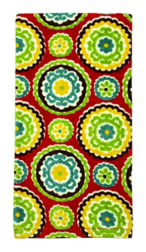WorldCare® KitchenWears 100% Cotton Fiber Reactive Printed Kitchen Dish Towel, 16" x 26", Suzani Print