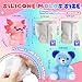 LET'S RESIN Bear and Axolotl Molds for Taba Squishy, Cute Crochet-Texture Animal Silicone Molds, Thick and Flexible Mould for Creating Unique Squishies, Ideal Gifts for Your Family