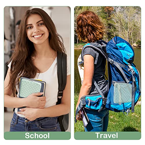 Image of Sanitary Pad Storage Bag Portable Period Bag for Teen Pads /Sanitary Napkins /Small Tampons, Sanitary Napkin Storage Bag First Period Gifts for Teen Girls (Green Dot)