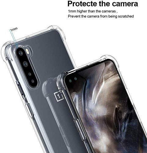 Image of Bumper Transparent (Drop Protection) with Anti Dust Plugs Shockproof Slim Back Cover Case for OnePlus Nord