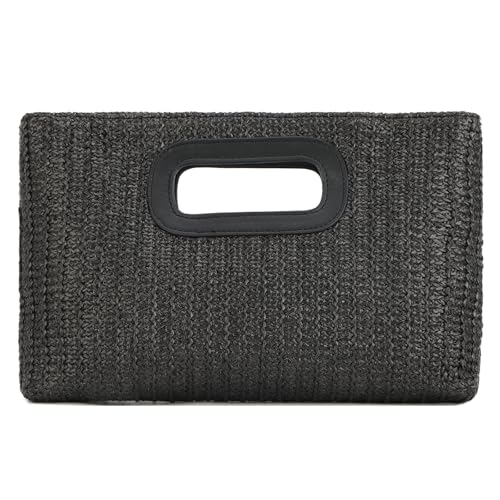 Image of Fecialy Straw Clutch Top Handle Clutch Handbags for Women Raffia Evening Bag Woven Beach Summer Bag Crossbody Purse