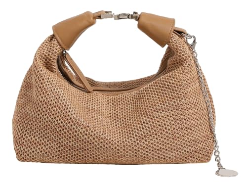 Straw Tote Bag Beach Shoulder Purse for Women Summer Vacation Beach Handbag Crossbody Bag Small Straw Purse Clutch Satchel