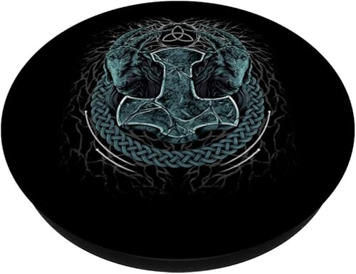 Miniatura 2 de Viking Mjolnir Thors Hammer Pagan Norse Mythology PopSockets Swappable PopGrip