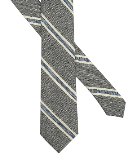 Image of BELLUNO Men's 2.5 inch Skinny Solid Cotton Linen Ties
