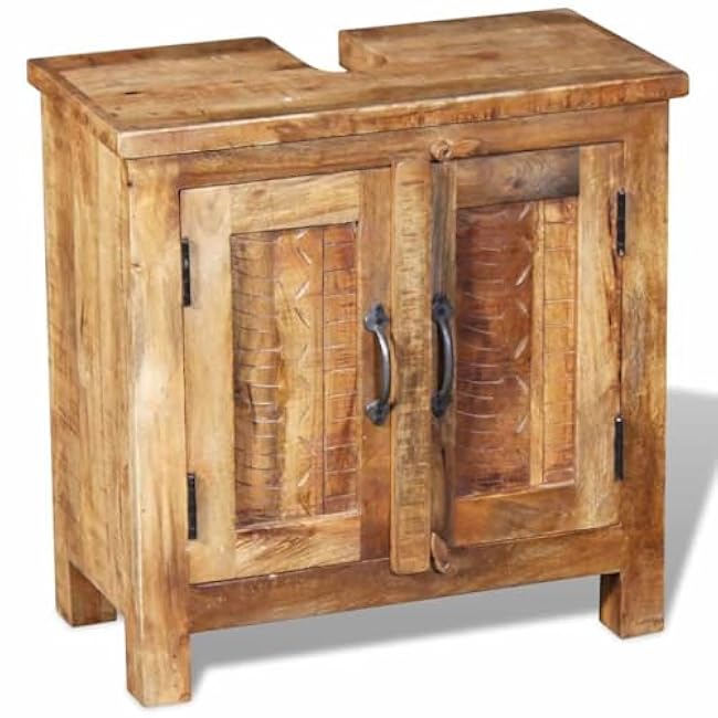 Bathroom Vanity Cabinet with Mirror Solid Mango Wood Bathroom Sets