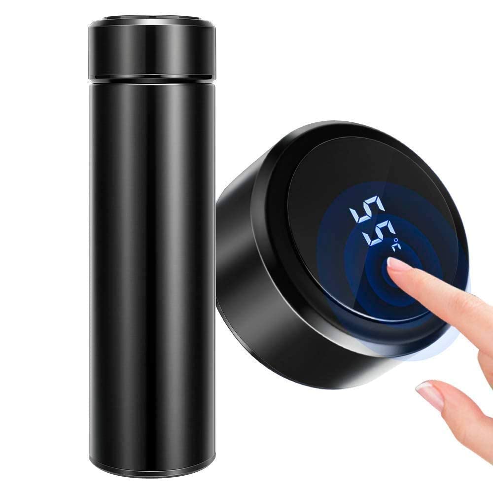 Hotline Stainless Steel LED Temperature Display with Double Wall Insulated Vacuum Flask Intelligent Cup, Perfect for Hot and Cold Drinks,500ml(Black)(Pack 1) (B0CV3N359B) Amazon Price History, Amazon Price Tracker