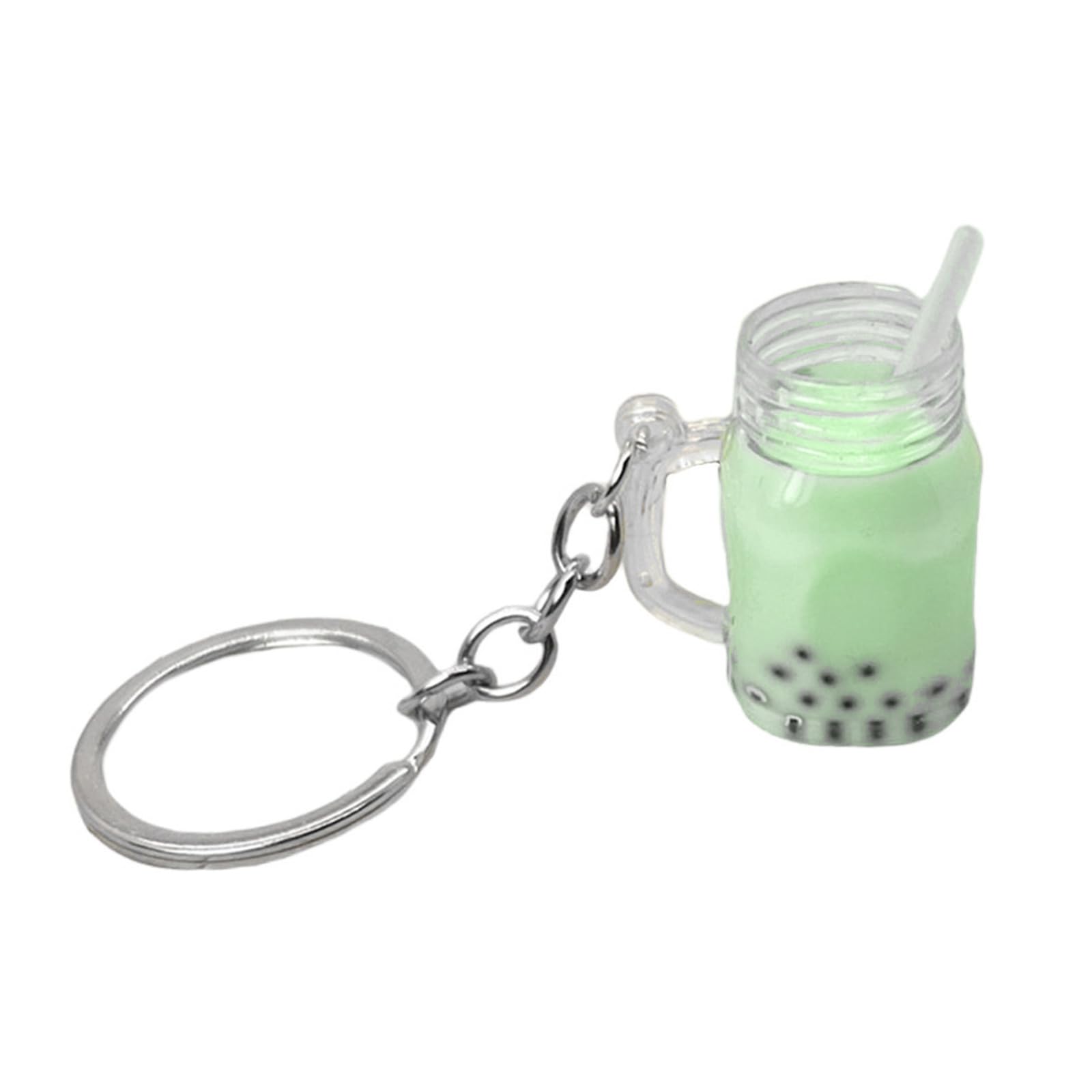 Gereiny LLLucky Cute Bubble Tea Keychain Charms KawaiiCar Backpack Keyring Bag Pendant Couple Gift Mini Cup Pendants with Keychain Rings