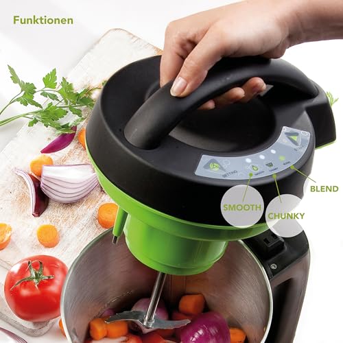 DOMO DO498BL Suppenmacher – 1,6 Liter - Standmixer mit 3 automatischen Programmen - Edelstahl/Schwarz