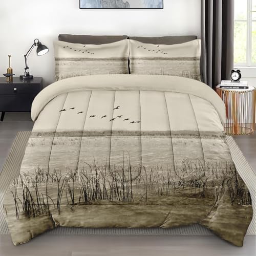 Zzzboro Comforter Set Pillowcase Twin Size, Wild Birds Duck
