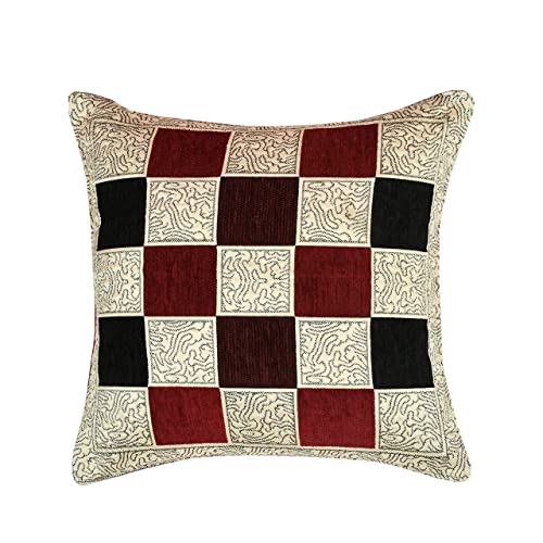 Image of SAWNA Homes Chenille Sofa Cover with Cushion Cover - 3+1+1 Sofa Covers Back 5 Seater Slipcovers for Home - 3 Seater & 2 Seater Protector Panels for Sofa Couch, 16 Piece, Red