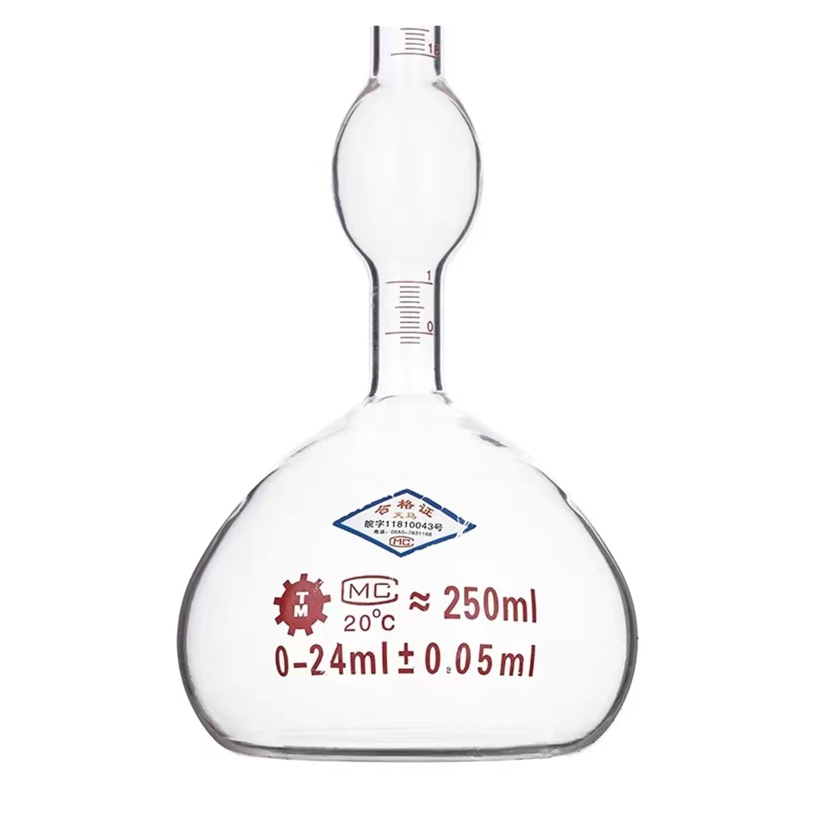 250 ml feste Pyknometer-spezifische Flasche Picnometer-Zement-Laborausrüstung(1pc)