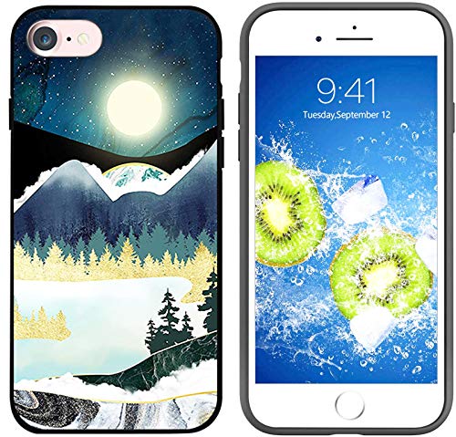 Compatible with iPhone 7/8/SE 2020 Case, Moon Lake Mountains Woods Designed for iPhone 7/8/SE 2020 Case, Slim Fit Drop Protection Phone Case Cover for iPhone 7/8/SE 2020 4.7 inch (Mountain B)