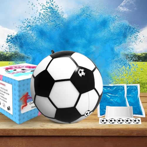 POPUPARTY Gender Reveal Soccer Ball Soccer Ball Gender Reveal with Blue Powder for Boy or Girl Baby Gender Reveal Ideas
