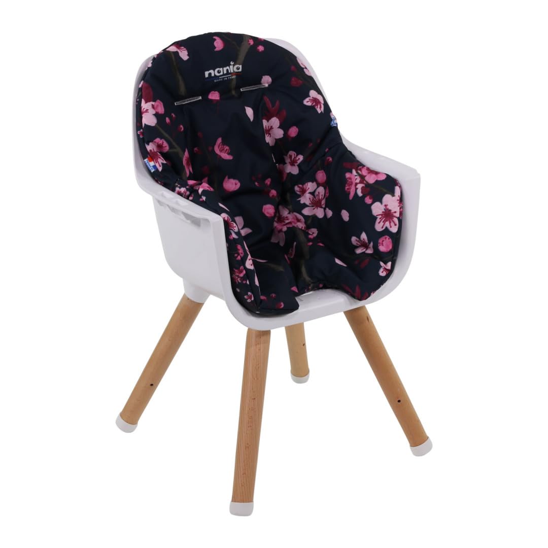 Seggiolone evolutivo 2 in 1, da 6 mesi fino a 5 anni, cuscino reversibile, vassoio regolabile, poggiapiedi, seggiolino e poltrona per bambini, design moderno in legno