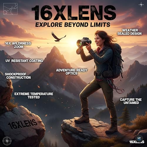 Image of 16x HD Optical Zoom Mobile Telephoto Lens Kit Dual Focus Magnification Lens Telescope for Outdoor Hiking, Bird Watching Hunting, Camping(with 2 Year Replacement Warranty)