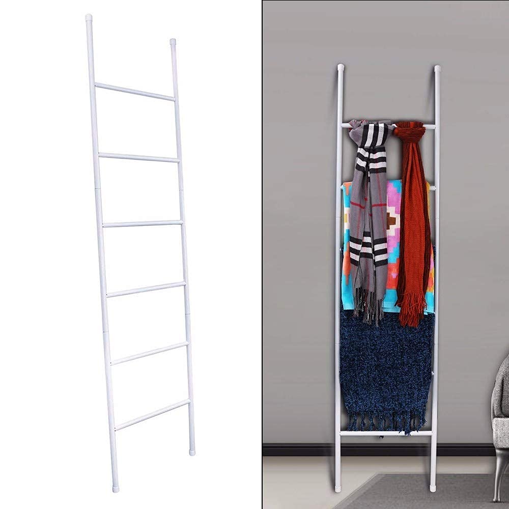 ISCBAFYX Toallero Escalera de Metal para Toallas, toallero, Estante con 6, práctico Perchero, Dorado, Dorado