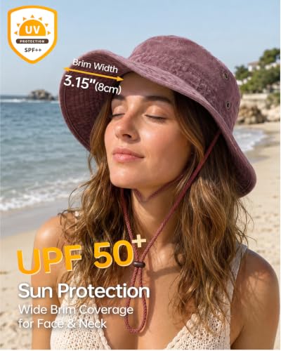 Image of Zylioo XXL Boonie Hat for Big Heads, Wide Brim Sun Hat with Chin Strap | Washed Cotton Feel With Floppy Brim And Chin Cord, Comfortable For Hiking, Fishing, Safari, Beach, Camping, And Travel