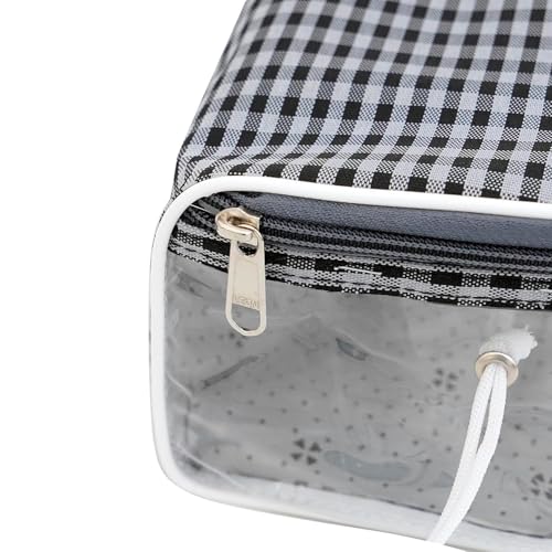 Image of Storite Set of 4 Travel Pouch Bags - Clear PVC Toiletry, Cosmetic & Storage Organizer Bags for Travel, Gym, Makeup & Daily Use Waterproof Zipper Bags