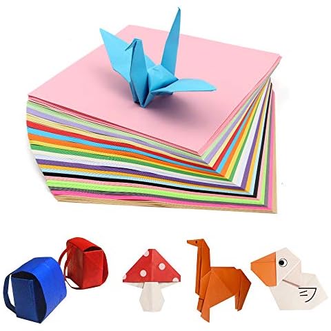 20 Colors Origami Paper - Coloured Paper, 200 Sheets Double Sided Square Papers for Arts and Crafts, Origami Set Colourful Paper Folding Paper for Children/Adults/Students DIY Handcrafts(15x15cm) Cover