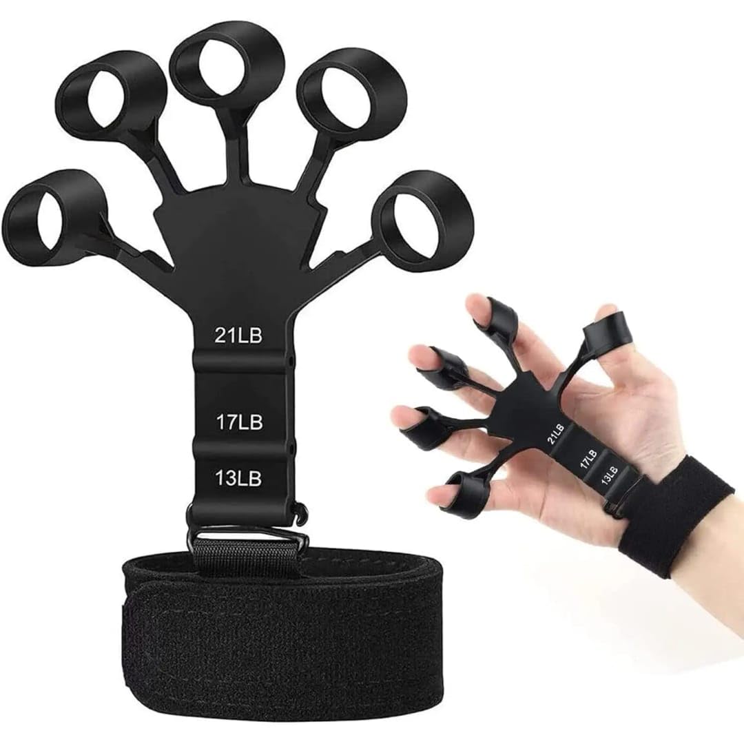 DFF Finger Strengthener Hand Grip Strengthener,Grip Strength Trainer,6 Resistant Level Finger Exerciser & Hand Strengthener,Finger Flexion Extension Training