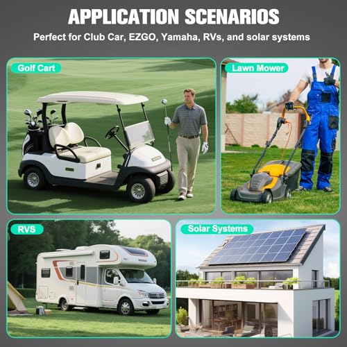 Image of OGRPHY 48V 102Ah Lithium Golf Cart Battery - Conversion Kit w /Built-in 48V to 12V 15A Converter & 200A Smart BMS, APP & Touch Monitor, 18A Fast Charger, 4000+ Cycles, Fits Club Car /EZGO /Yamaha