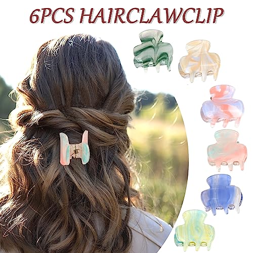 Pack of 6 Small Hair Clips for Women Medium and Thin Hair, Non-Slip Claw, Tortoiseshell Cellulose Acetate for Women Girls - Image 4
