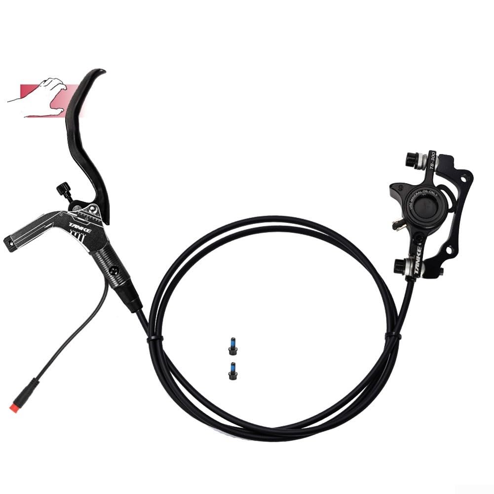 Juego de frenos de disco hidráulicos para bicicleta eléctrica, juego de frenos de disco hidráulicos EBike, palanca de freno de corte de bicicleta eléctrica, con para rotor (negro)