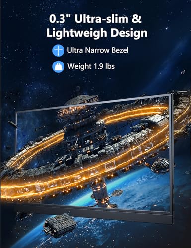 Image of Portable Gaming Monitor, 17.3 inch 2.5k 144HZ IPS Portable Laptop Monitor, Second Screen Dual USB C HDMI Computer Gaming Display with Speakers & Smart Cover, Travel Monitor for PC Phone PS4 /5 Xbox Switch