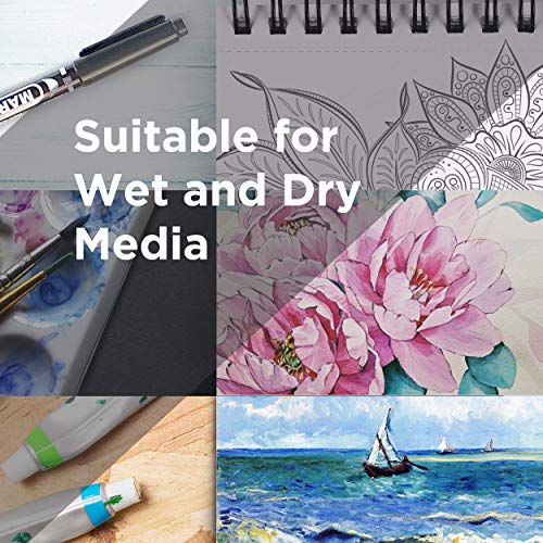 Bellofy 100-Sheet Sketchpad Set of 2-5.8 x 8.3 inch - Acrylic Art Pad for Sketching Ink Sketch Book - 98 Ib/160 g/m2 - Spiral Multimedia Notebook, Drawing Paper Pad - Thumbnail 4