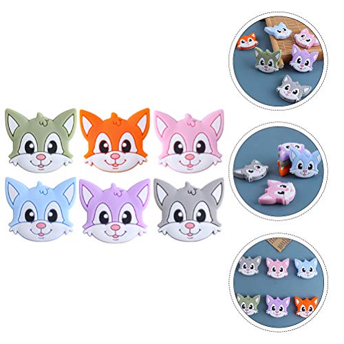 TOYANDONA 6 unidades para bebê mordedor de silicone contas palm civet chupeta pingentes de corrente.