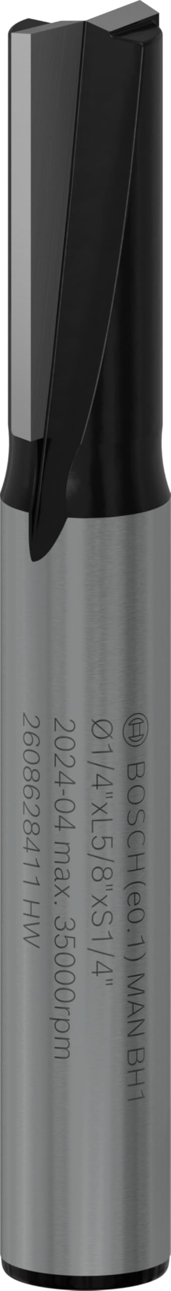 Bosch Professional 2608628411 Fräser-Bit / Nutfräser, gerade, zweischneidig, 6,35 mm Durchmesser, Hartmetall