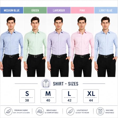 Image of Men's Solid Formal Shirt | Premium Cotton Rich Full Sleeves Shirt | Comfort Fit Office Wear Shirt with Single Chest Pocket | Stylish Casual & Formal Shirt for Men