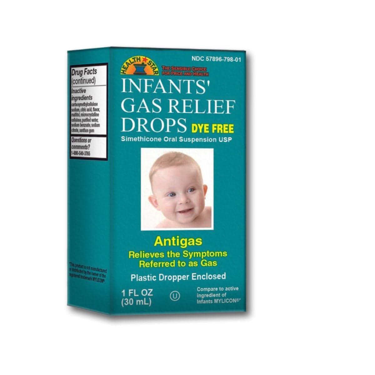 GeriCare Infants’ Gas Relief Drops Simethicone Drops for Infants, Relieves Stomach Discomfort, Safe & Gentle 20mg Drops, Child Anti-Gas 1 Fl Oz (Pack of 1)