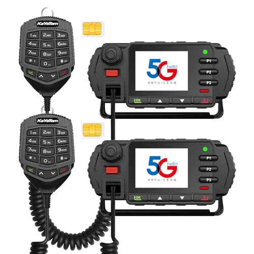 KAYOTOM 4G LTE Mobile Radio with Lifetime Free SIM & Unlimited Range | 5000+ Mile Global POC Walkie Talkie for in-Vehicle & Fleet Communication（2Packs,Non-GPS）