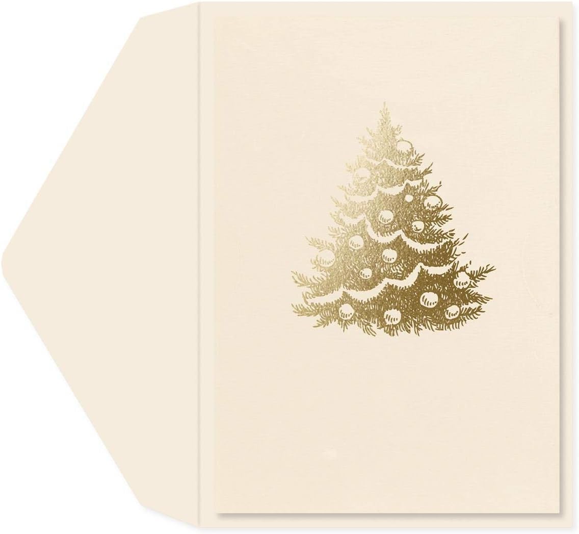 Graphique Gold Tree Holiday Cards | Pack of 15 Cards with Envelopes | Christmas Greetings | La Petite Noel Collection | Gold Foil Accents | Boxed Set | 3.25" x 4.75" - Image 5