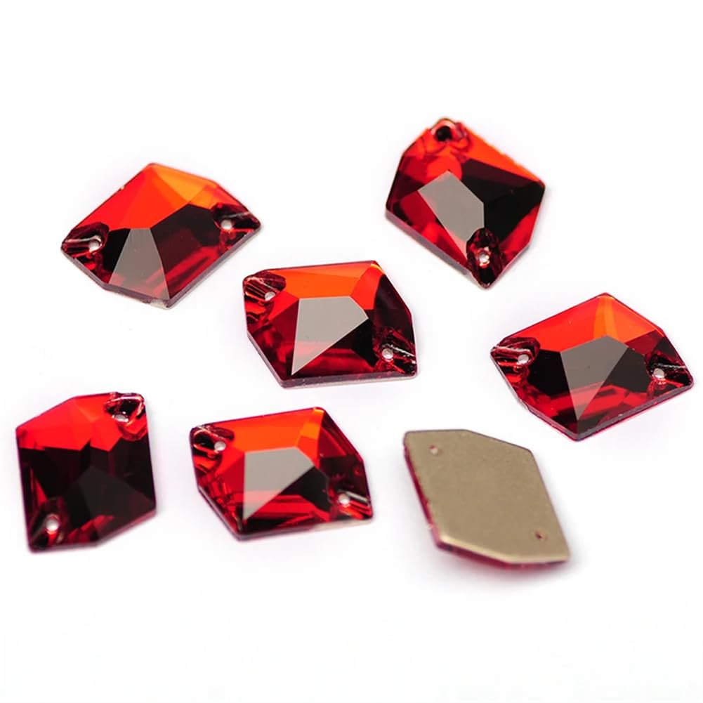 Strass a goccia da cucire con retro piatto, 24 pezzi, 11 x 18 mm, con retro piatto, strass di cristallo con fori, per vestiti, vestiti, artigianato, indumenti, oro cristallo