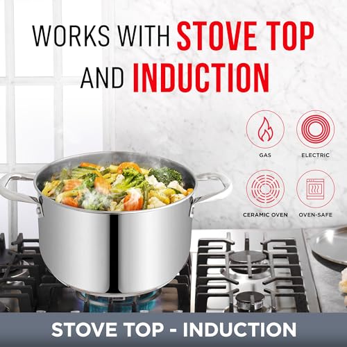 Bakken- Swiss BKSSQ5 Bakken-Swiss Deluxe 5-Quart Stainless Steel Stockpot W/Tempered Glass See-Through Lid thumb #2
