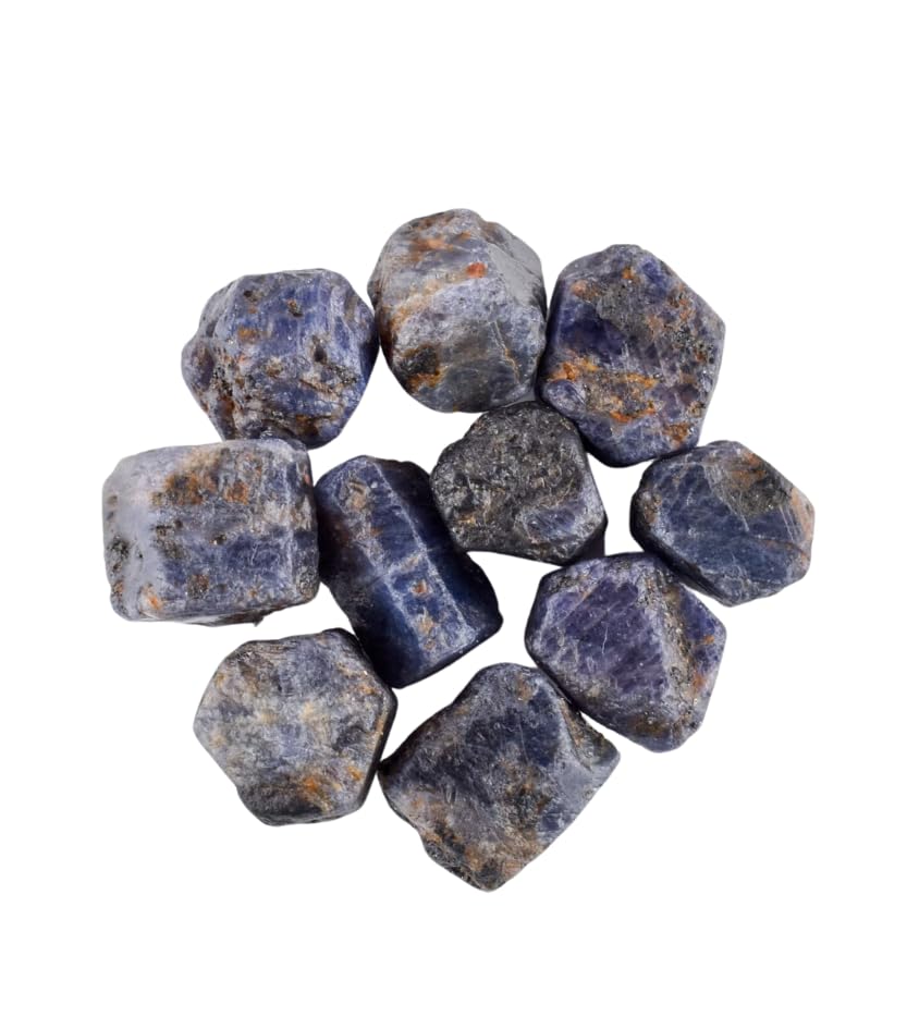 10pcs Genuine Raw Blue Sapphire Crystals and Gemstones, Rough Loose Stones, DIY Handcraft, Jewelry Making, September Birthstone, Assorted, Wholesale