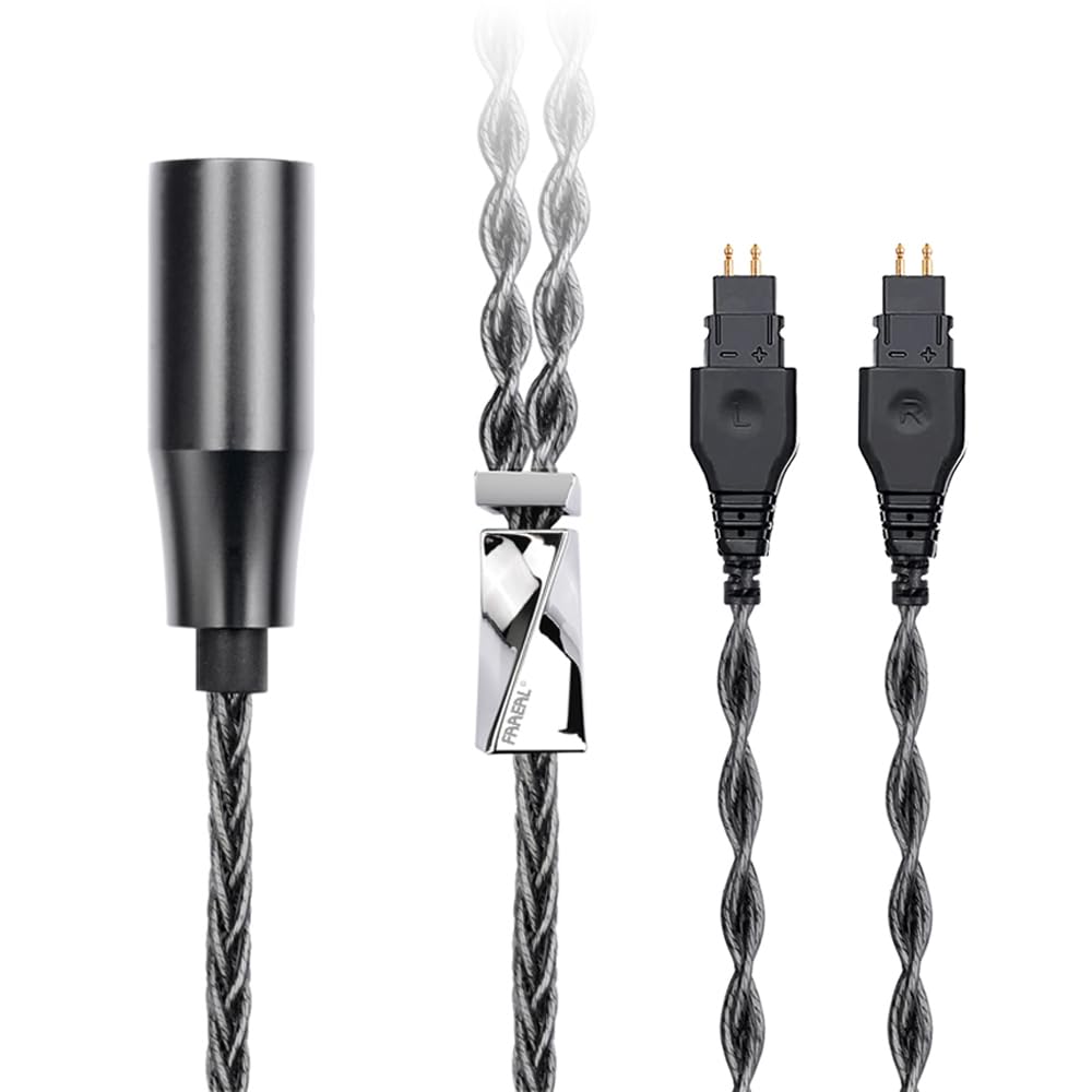 FAAEAL Replacement Cable for Sennheiser HD650 HD660S HD600 HD6XX HD580 HD565 HD545 HD535 Headsets,4Pin-XLR Upgrade Headphone Wire,8 Strands OCC OFC Silver Plated Earphone Line 6.6ft(2m) (4pin XLR)