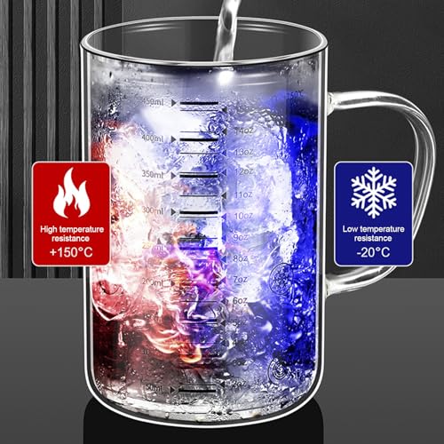Vaso medidor de vidrio borosilicato 450 ml con asa miniatura 5