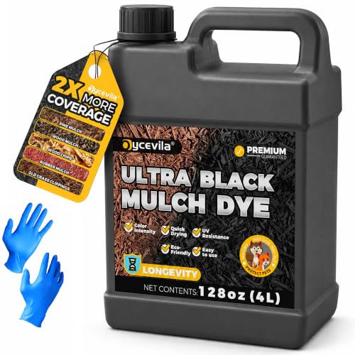 128 oz Black Mulch Dye Concentrate, Liquid Mulch Dye for Landscaping